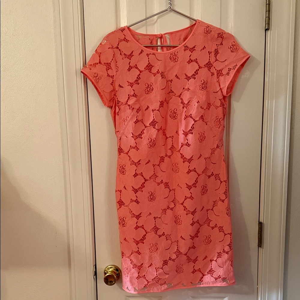 LOFT Coral Lace Dress